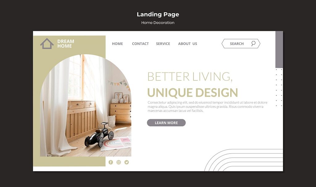 contoh desain landing page