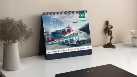 Desain kalender CKB Logistics 2024 by Soocadesign