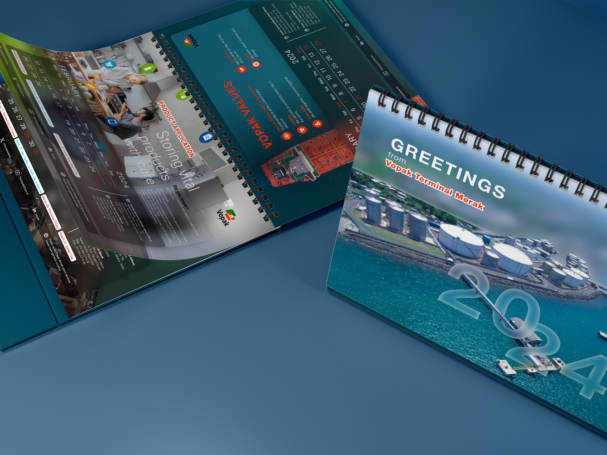 Desain kalender PT Vopak Terminal Merak 2024
