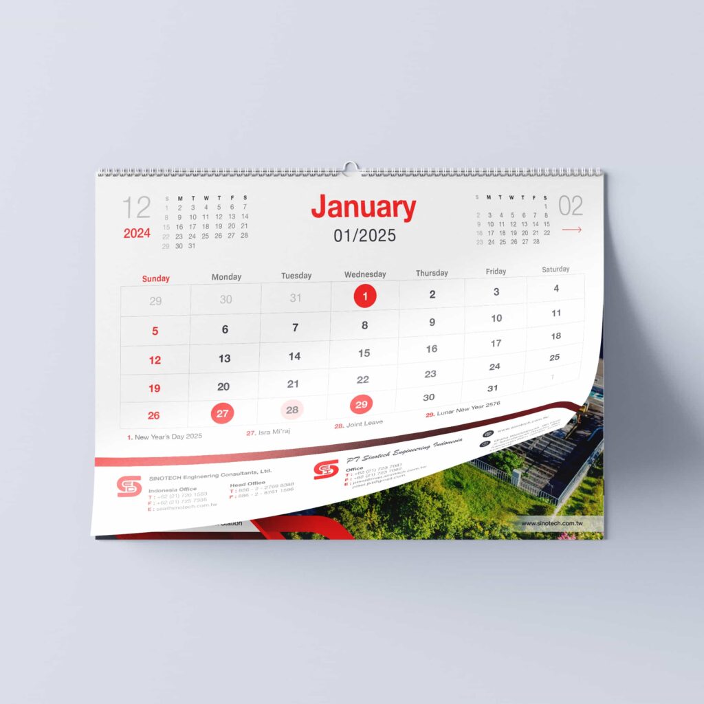 Calendar Mockup SINOTECH 2