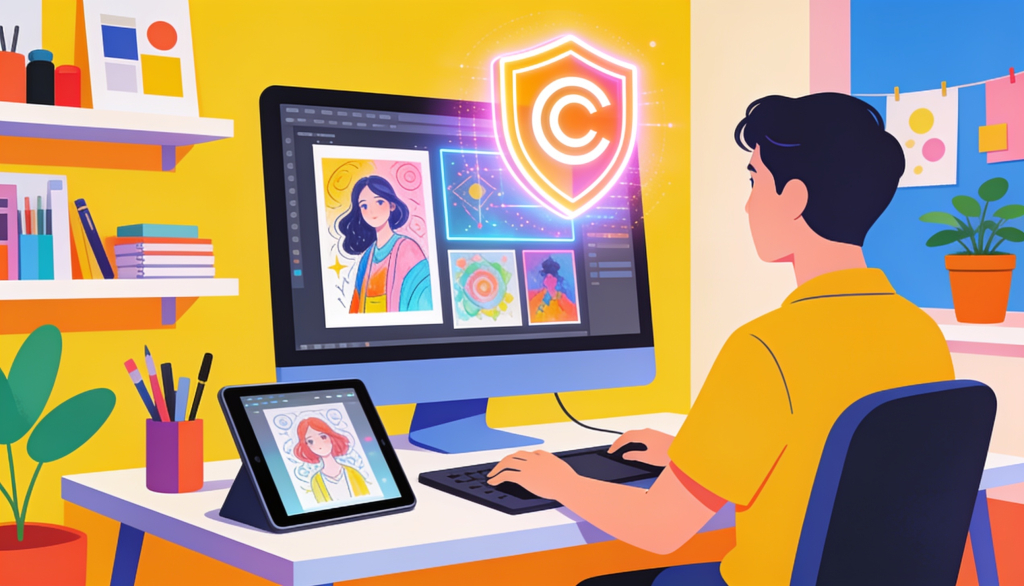 Ilustrasi hak cipta desain grafis 2026 dan perlindungan karya kreatif