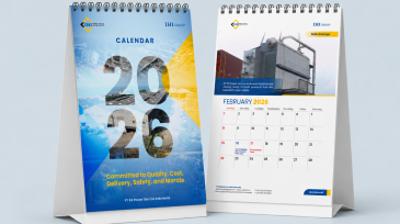 Desain Kalender Meja PT IHI Power Service Indonesia 2026